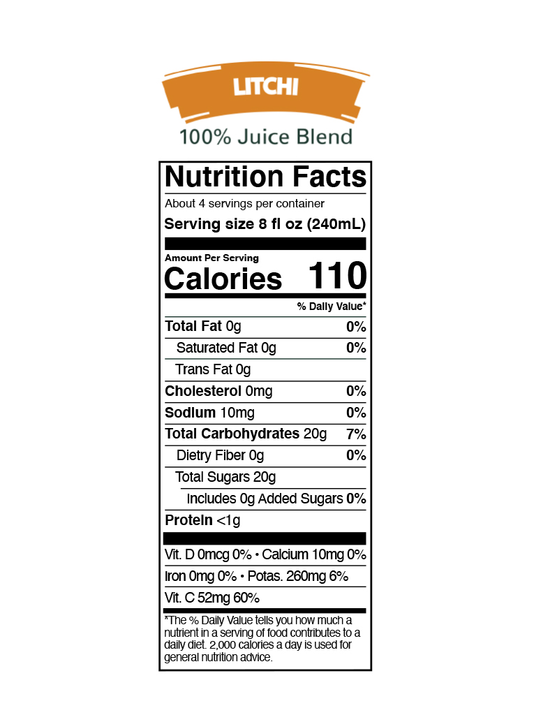 Litchi Fruit Juice - Nutrition Facts